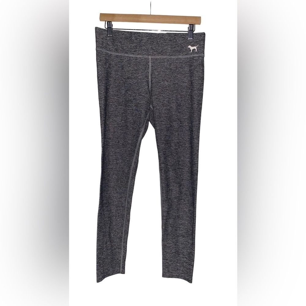 Pink Victoria's Secret Signature Dog Crop Legging Women M Gray‎ Yoga Gym Workout
